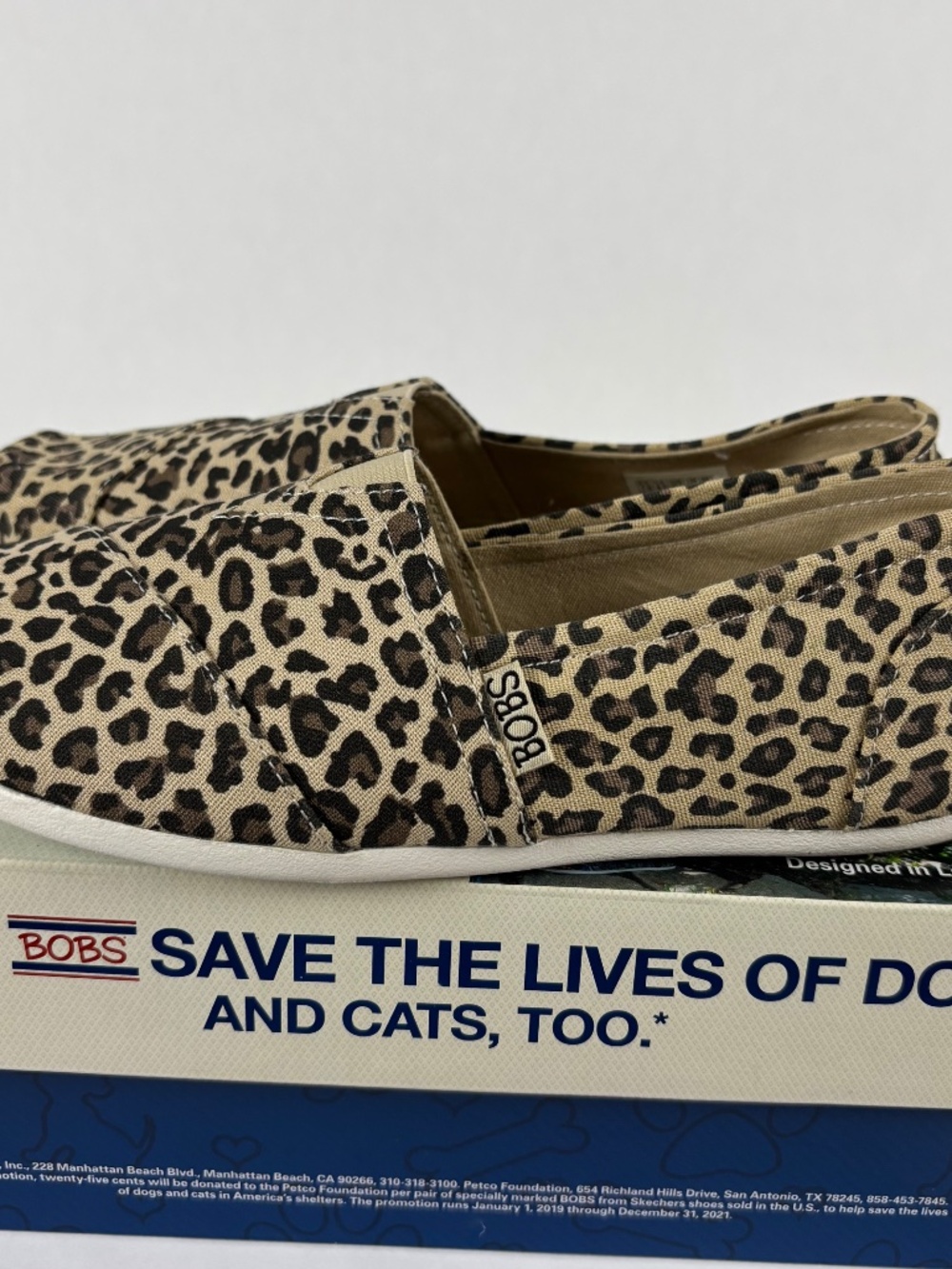BOBS from Skechers Leopard Print Slip-On Ballet Flats in Beige and Black - Picture 4 of 8
